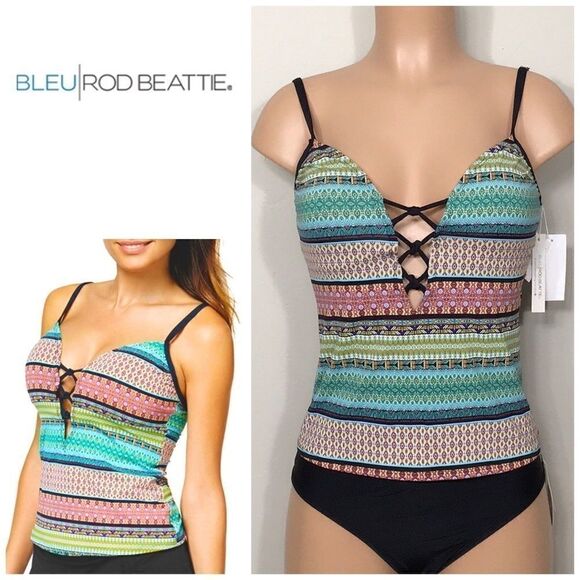 BLEU Rod Beattie plunge neck tankini top. NWT - Picture 1 of 11